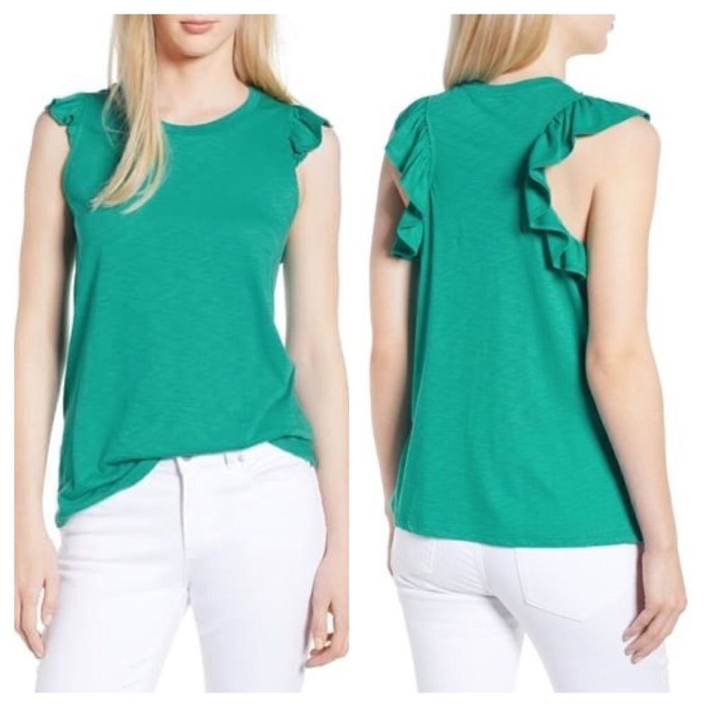 Gibson x Hi Sugarplum! Bonita Ruffled Tank Sz Lg